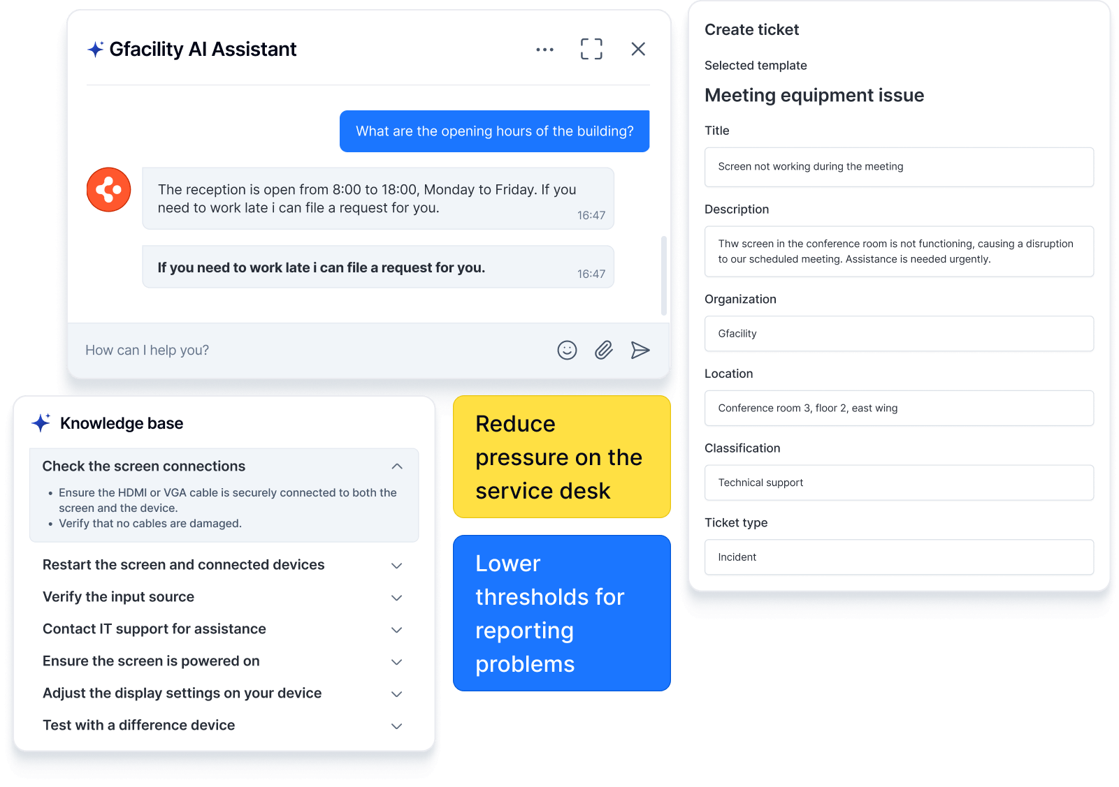 Helpdesk de facility management - apoio ao workplace inteligente, suportado por IA